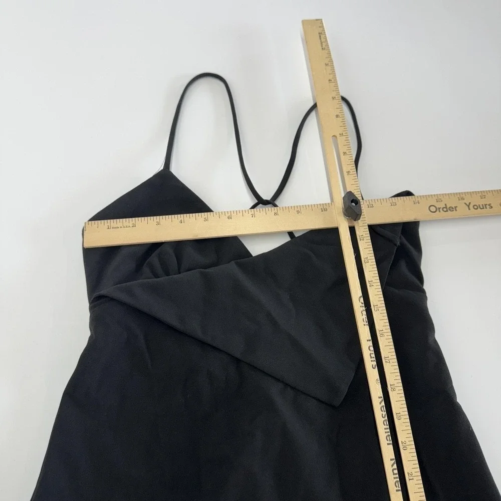 Zara Mini‎ Dress Womens Medium Black Asymmetrical Hem Strappy Back